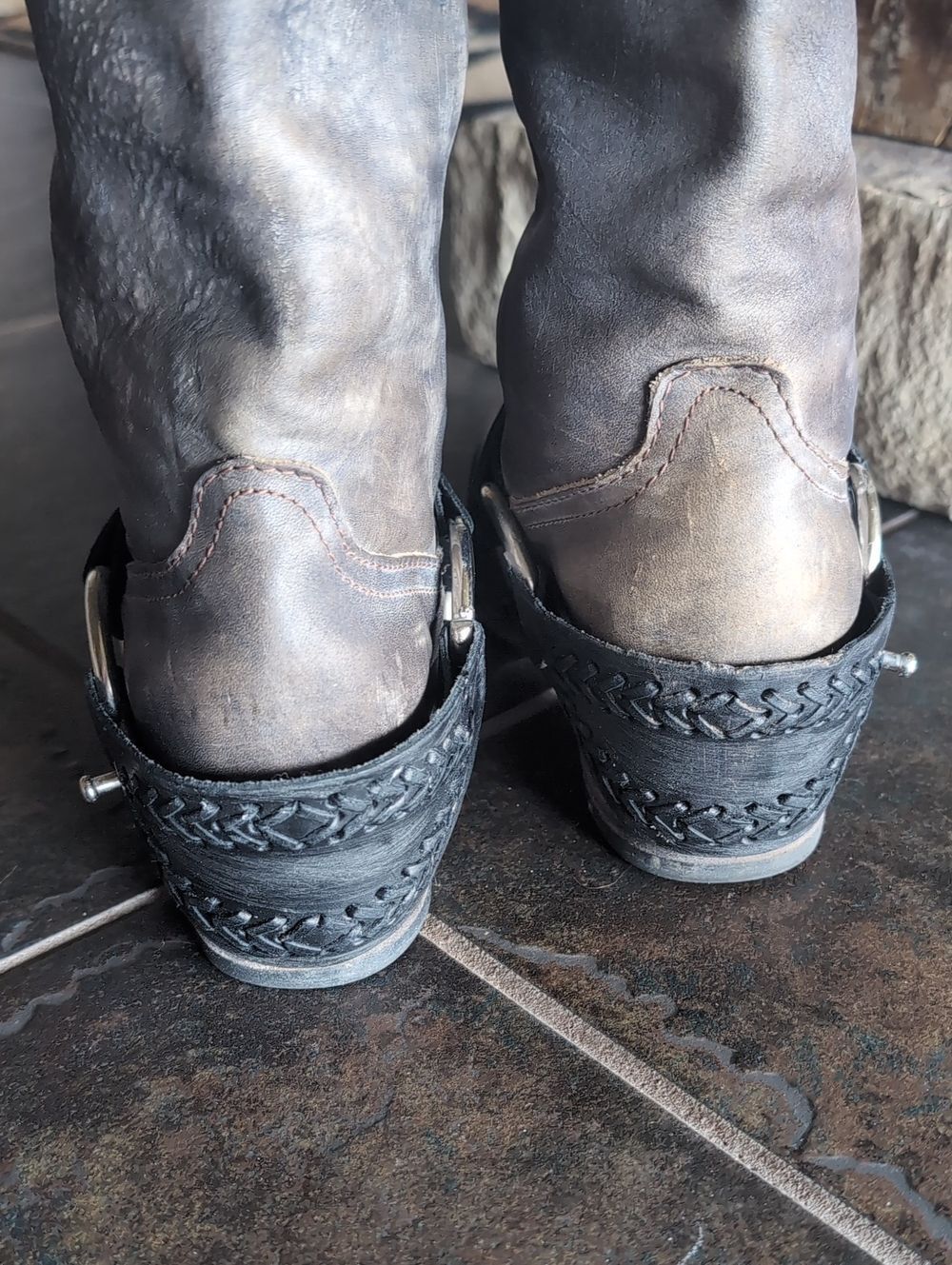 Freebird by Steven Timber Stone w Black 🖤 Harness Tall Leather Riding Boots - Picture 6 of 16